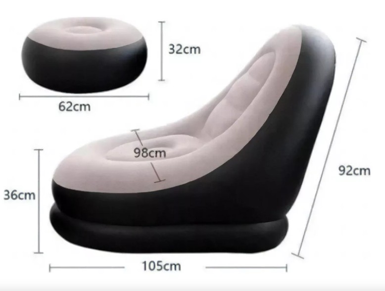 Miniatura 3 de Sillon inflable con reposapies con Bomba